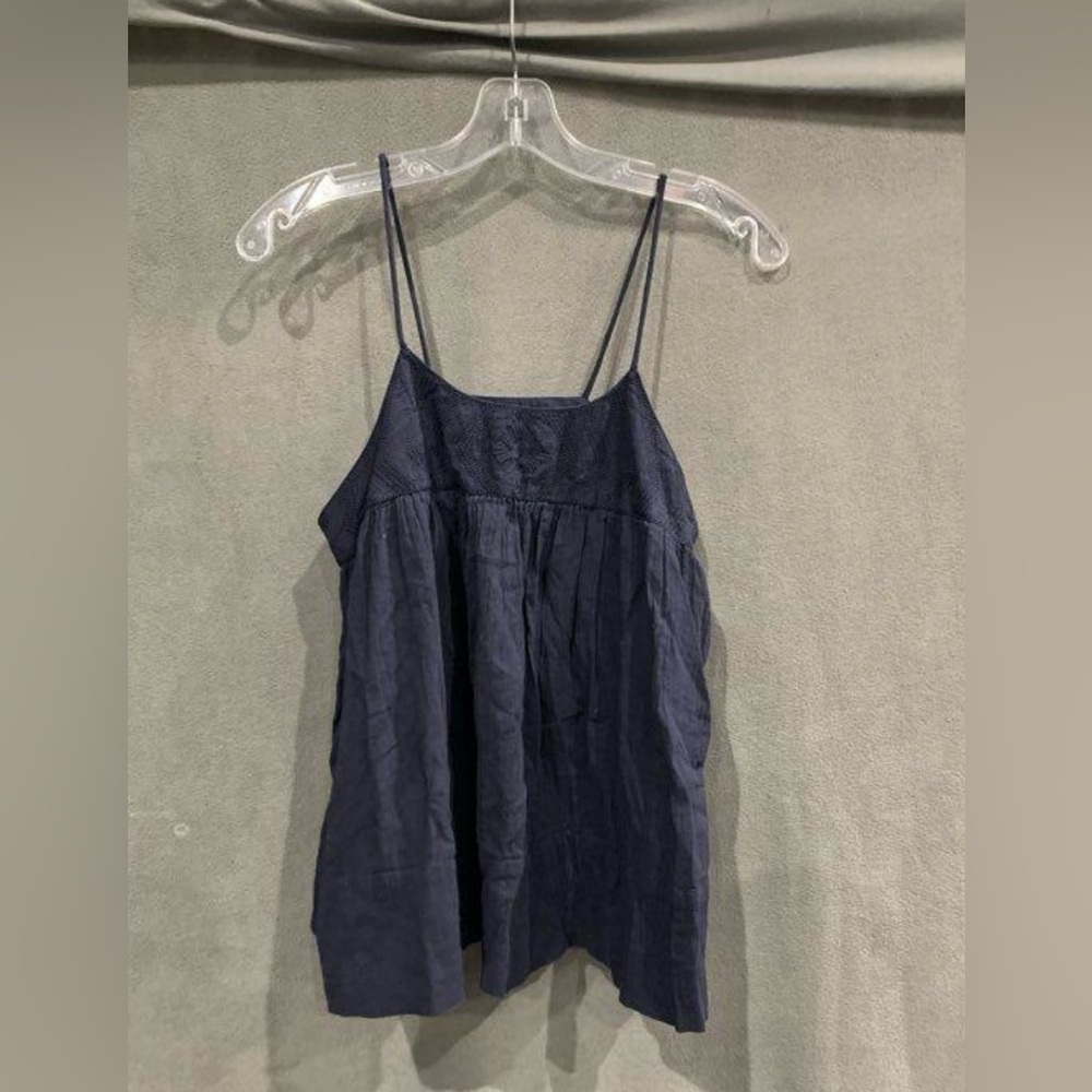 Zapa Paris Navy Blue Embroidered Women's Tank Top Size 1